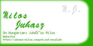 milos juhasz business card